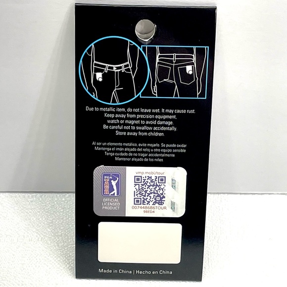 PGA Tour Golf Metallic Pocket Clip Unisex With Ball Marker Caviar Black New - Picture 14 of 16